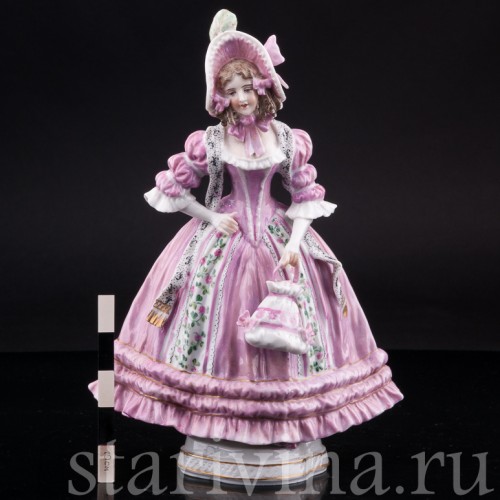 Девушка в шляпке с ридикюлем, Dressel, Kister & Co, Германия, 1907-20 гг.