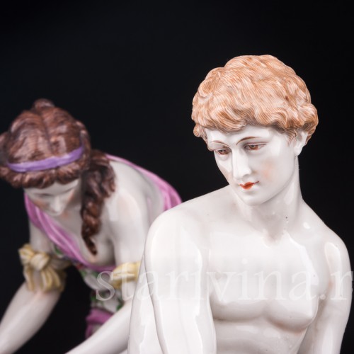 Парные фарфорвые статуэтки Рыбаки, Dressel, Kister & Co, Германия, кон. 19 в., нач. 20 в..