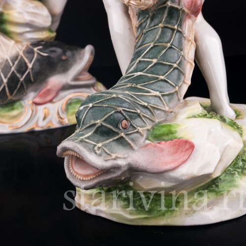 Парные фарфорвые статуэтки Рыбаки, Dressel, Kister & Co, Германия, кон. 19 в., нач. 20 в..