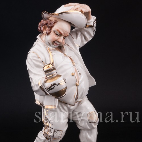 Статуэтка из фарфора Выпивоха с кувшином, Algora, Испания, вт. пол. 20 в.