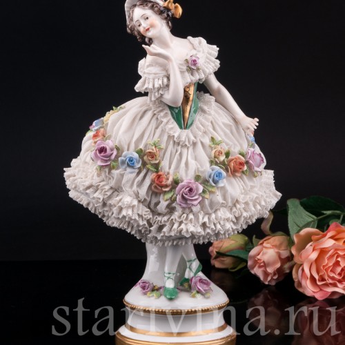 Балерина, кружевная, Volkstedt, Германия, до 1935 г