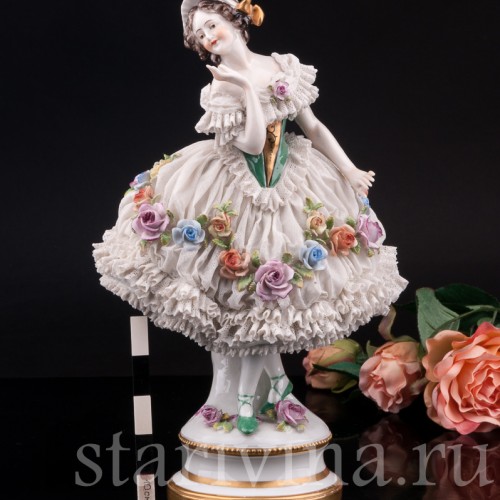 Балерина, кружевная, Volkstedt, Германия, до 1935 г