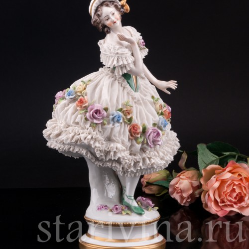 Балерина, кружевная, Volkstedt, Германия, до 1935 г