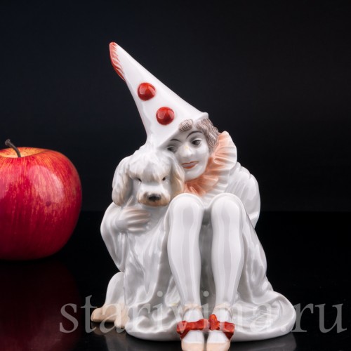 Фигурка девушки из фарфора Пьеретта с пуделем, Rosenthal, Германия, 1919-35 гг.