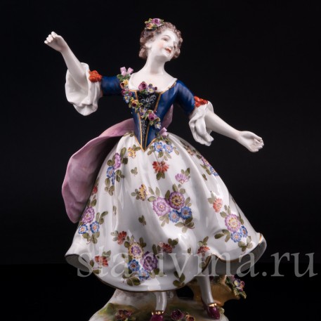 Статуэтка балерины из фарфора Танцовщица Камарго, Volkstedt, Германия, до 1935 г.