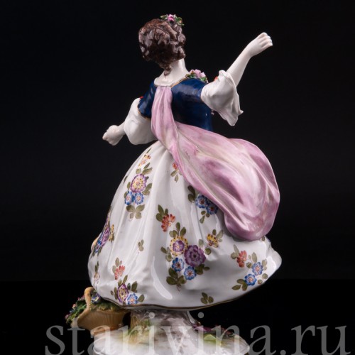 Статуэтка балерины из фарфора Танцовщица Камарго, Volkstedt, Германия, до 1935 г.