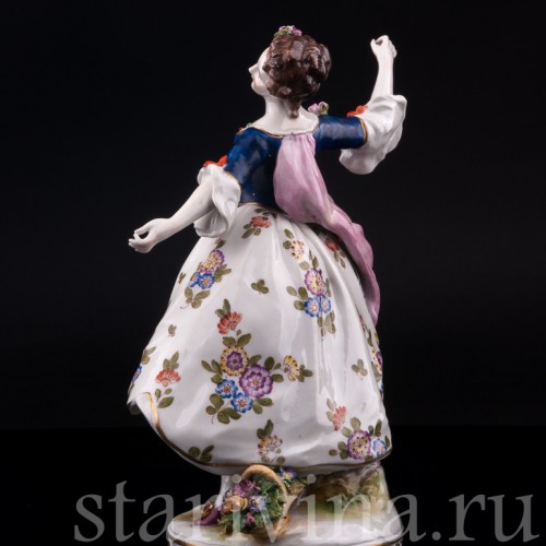Статуэтка балерины из фарфора Танцовщица Камарго, Volkstedt, Германия, до 1935 г.