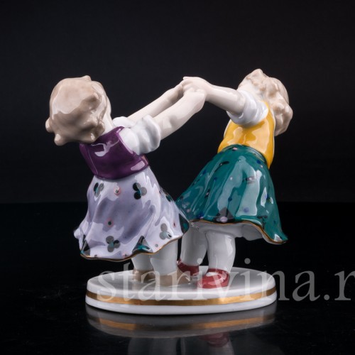 Фарфорвая статуэтка Играющие девочки, Karl Ens, Германия, 1920-30 гг.