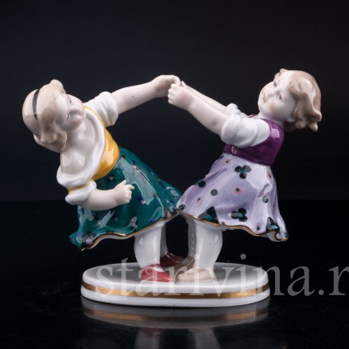 Фарфорвая статуэтка Играющие девочки, Karl Ens, Германия, 1920-30 гг.