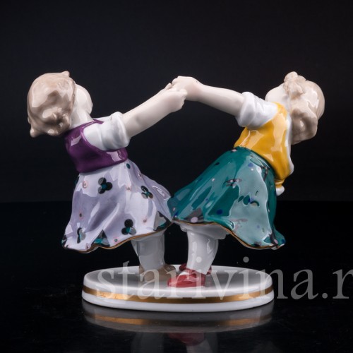 Фарфорвая статуэтка Играющие девочки, Karl Ens, Германия, 1920-30 гг.