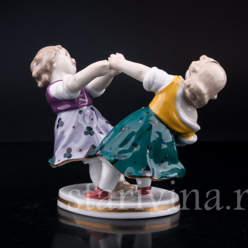 Фарфорвая статуэтка Играющие девочки, Karl Ens, Германия, 1920-30 гг.