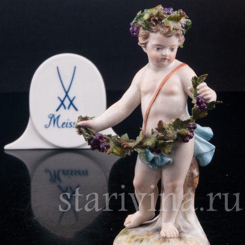 Малыш с виноградом, аллегория осени, Meissen, Германия, кон. 19 - нач. 20 вв.