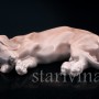 Фарфорвая статуэтка собаки Спящая такса, Royal Copenhagen, Дания, 1923-28 гг.