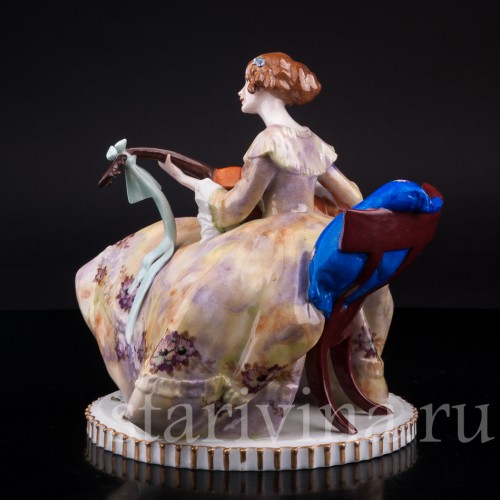 Девушка с гитарой, E. A. Muller, Германия, 1890-95 гг.