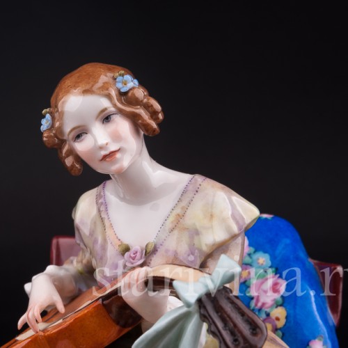 Девушка с гитарой, E. A. Muller, Германия, 1890-95 гг.