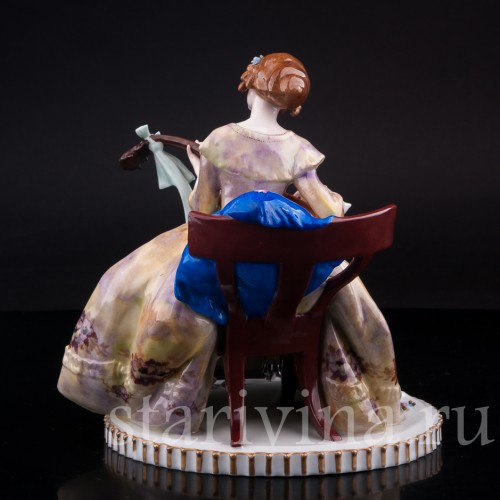 Девушка с гитарой, E. A. Muller, Германия, 1890-95 гг.