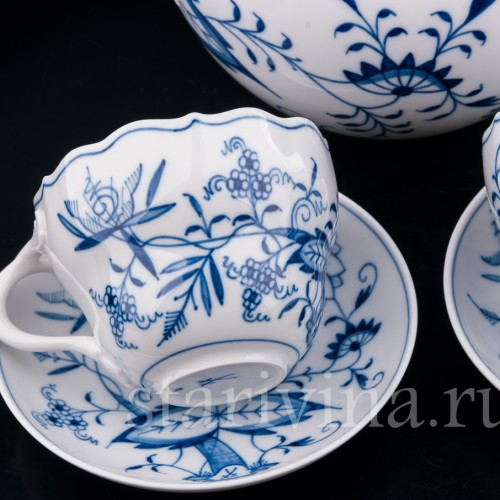 Две чайных пары и чайник, Meissen, Германия, вт. пол. 20 в