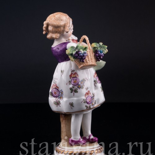 Девочка с корзиной и куклой, E. A. Muller, Германия, 1890-1927 гг.