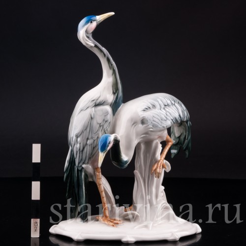 Статуэтка птиц из фарфора Два журавля, Karl Ens, Германия, 1920-30 гг.