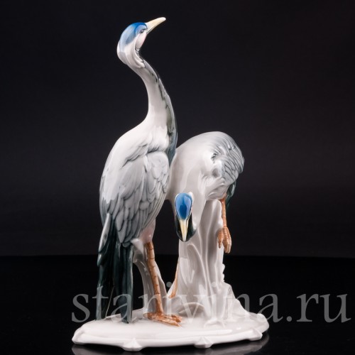 Статуэтка птиц из фарфора Два журавля, Karl Ens, Германия, 1920-30 гг.