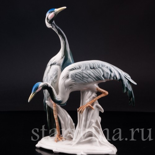 Статуэтка птиц из фарфора Два журавля, Karl Ens, Германия, 1920-30 гг.