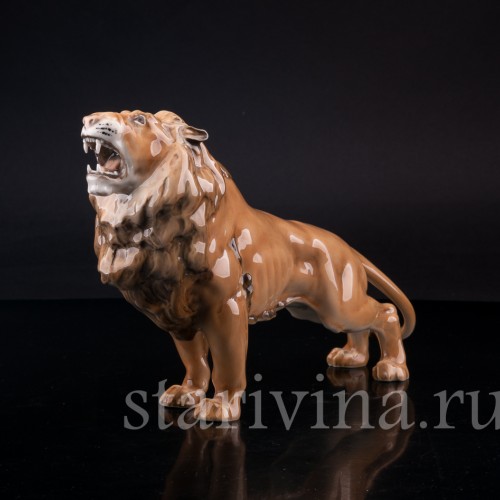 Фигурка из фарфора Рычащий лев, Hutschenreuther, Германия, кон. 20 в.