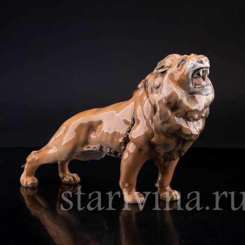 Фигурка из фарфора Рычащий лев, Hutschenreuther, Германия, кон. 20 в.
