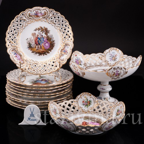 Десертный сервиз, Meissen, Германия, сер.19 - нач.20 вв
