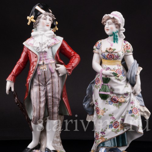 Фарфорвая статуэтка Галантная пара, Германия, кон. 19 в.