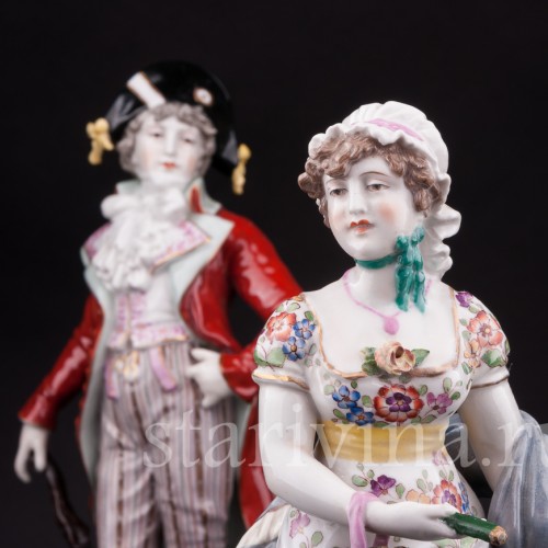 Фарфорвая статуэтка Галантная пара, Германия, кон. 19 в.