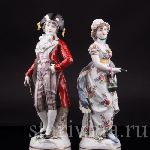 Фарфорвая статуэтка Галантная пара, Германия, кон. 19 в.
