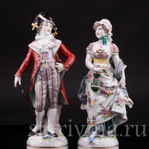 Фарфорвая статуэтка Галантная пара, Германия, кон. 19 в.