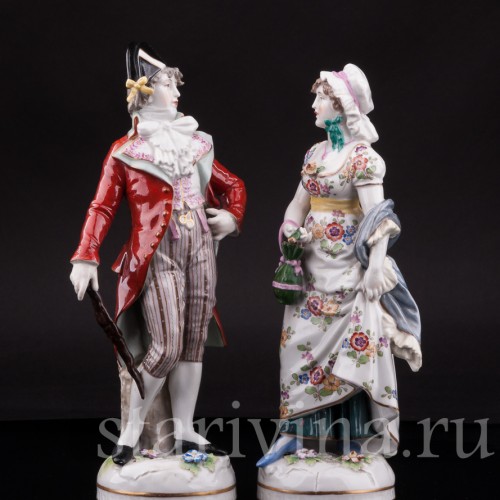 Фарфорвая статуэтка Галантная пара, Германия, кон. 19 в.