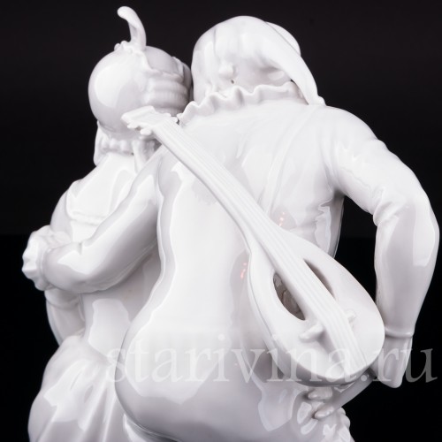 Фарфорвая статуэтка пары Арлекин с дамой, Volkstedt, Германия, после 1935 г.