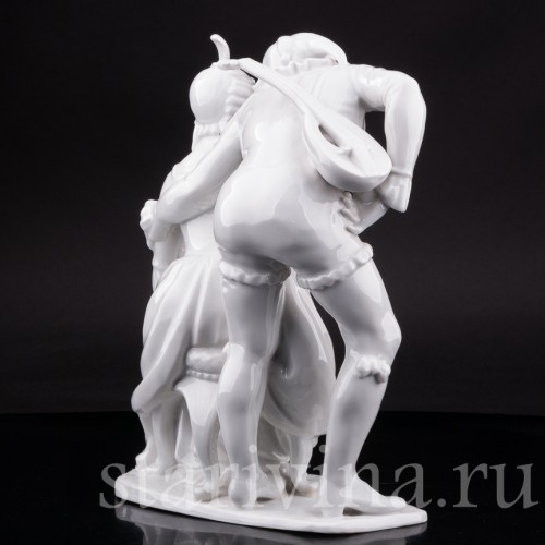 Фарфорвая статуэтка пары Арлекин с дамой, Volkstedt, Германия, после 1935 г.