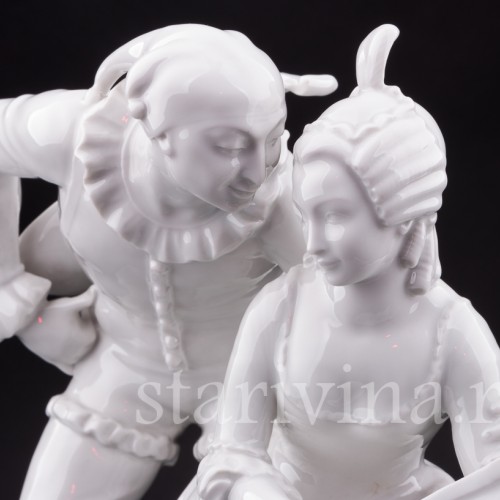 Фарфорвая статуэтка пары Арлекин с дамой, Volkstedt, Германия, после 1935 г.