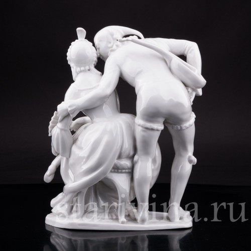 Фарфорвая статуэтка пары Арлекин с дамой, Volkstedt, Германия, после 1935 г.