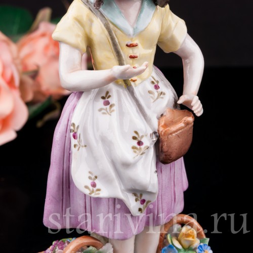 Фигурка Девочка-цветочница, Дрезден, Германия, вт. пол. 20 в.