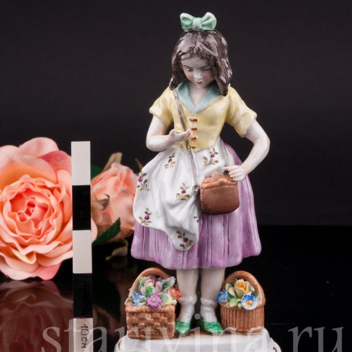 Фигурка Девочка-цветочница, Дрезден, Германия, вт. пол. 20 в.