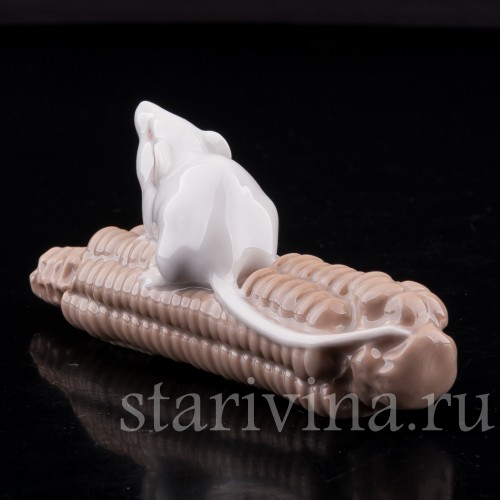 Фарфорвая статуэтка Мышь на кукурузе, Royal Copenhagen, Дания, 1967 г.