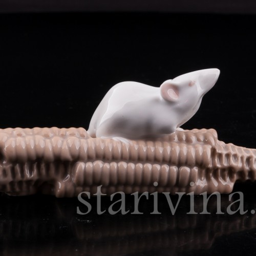Фарфорвая статуэтка Мышь на кукурузе, Royal Copenhagen, Дания, 1967 г.