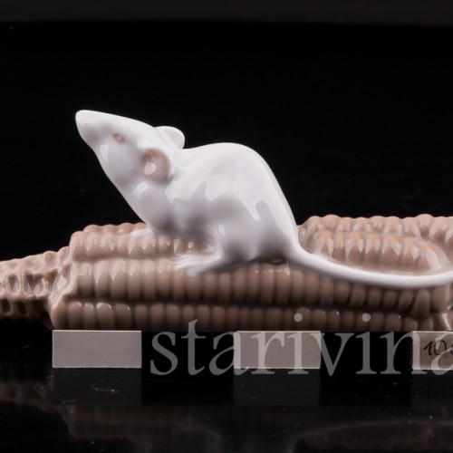 Фарфорвая статуэтка Мышь на кукурузе, Royal Copenhagen, Дания, 1967 г.