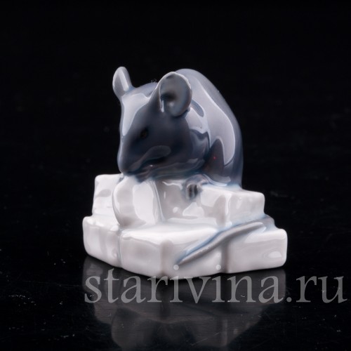 Фарфоровая фигурка Мышь на сахаре, Royal Copenhagen, Дания, кон. 20 в.