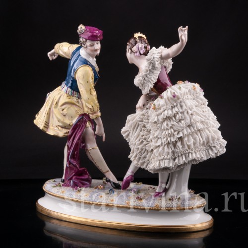 Фарвая статуэтка Артур Сен-Леон и Мари Ги-Стефан в балете Дух Долины, Volkstedt, до 1935 г.