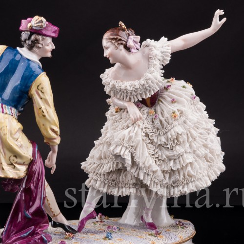 Фарвая статуэтка Артур Сен-Леон и Мари Ги-Стефан в балете Дух Долины, Volkstedt, до 1935 г.