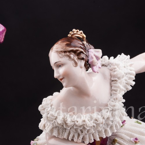 Фарвая статуэтка Артур Сен-Леон и Мари Ги-Стефан в балете Дух Долины, Volkstedt, до 1935 г.