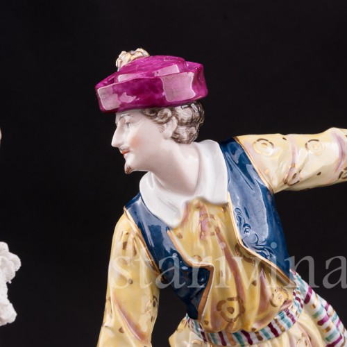 Фарвая статуэтка Артур Сен-Леон и Мари Ги-Стефан в балете Дух Долины, Volkstedt, до 1935 г.