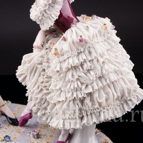 Фарвая статуэтка Артур Сен-Леон и Мари Ги-Стефан в балете Дух Долины, Volkstedt, до 1935 г.