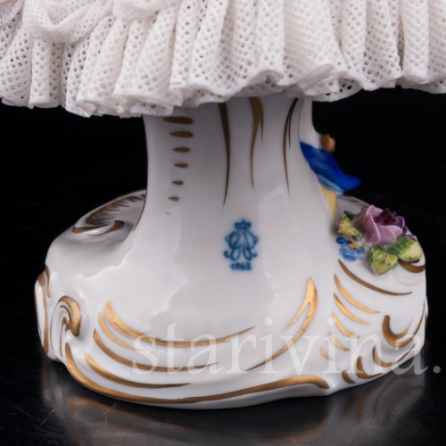 Статуэтка из кружевного фарфора Танцующая девушка, Volkstedt, Германия, после 1935 г.