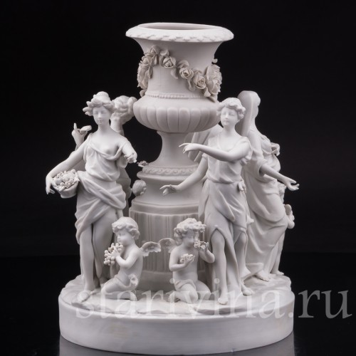 Фарфоровая композиция Пять чувств, аллегория, Volkstedt, Германия, кон. 19 в.